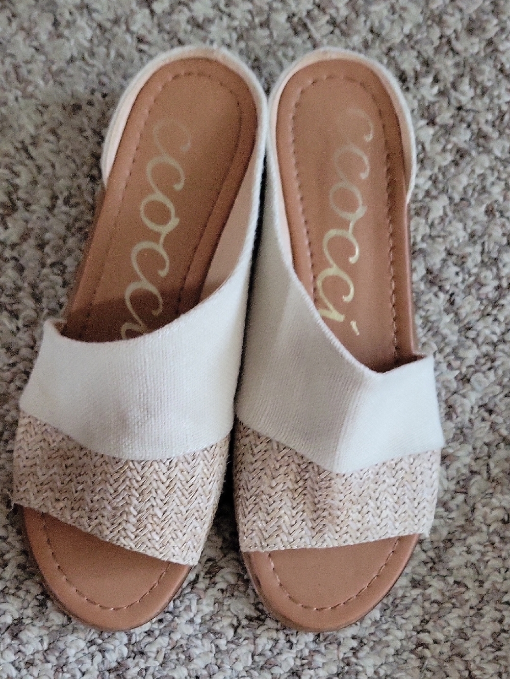 CCOCCI Beige & Tan Slide Mules